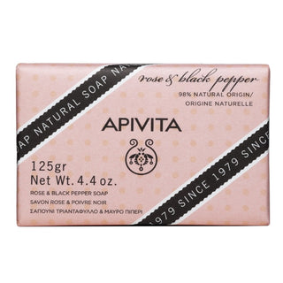 APIVITA Natural Soap Σαπούνι με Τριαντάφυλλο & Μαύρο Πιπέρι 125gr
