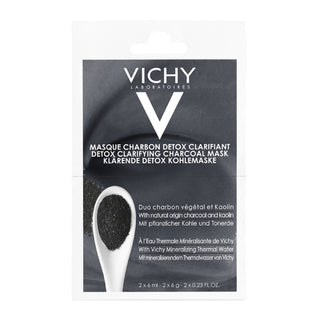VICHY Detox Clarifying Charcoal Mask, Μάσκα Ενεργού Άνθρακα για Καθαρισμό και Αποτοξίνωση 2x 6ml