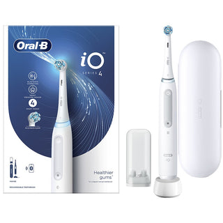 ORAL-B iO Series 4 Magnetic White Ηλεκτρική Οδοντόβουρτσα με Θήκη Ταξιδίου Λευκή 1τμχ