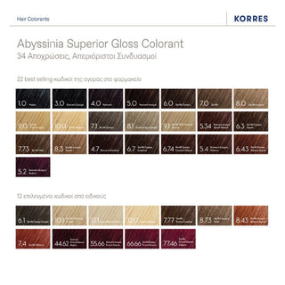 KORRES Βαφή Μαλλιών Abyssinia Superior Gloss Colorant 3.0 Σκούρο Καστανό 50ml