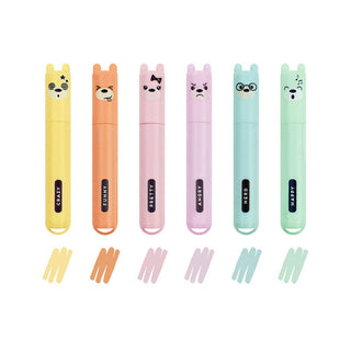 LEGAMI Set 6 Mini Pastel Highliters - Teddy's Style Μίνι Μαρκαδόροi Υπογραμμίσεως 6τεμ