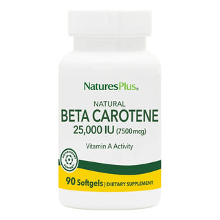 NATURES PLUS Natural Beta Carotene Ισχυρό Αντιοξειδωτικό με Β- Καροτένιο 90 Μαλακές Κάψουλες