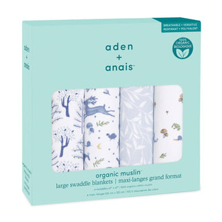 ADEN + ANAIS Outdoors Organic Swaddles Βρεφικές Μουσελίνες Αγκαλιάς 4τμχ
