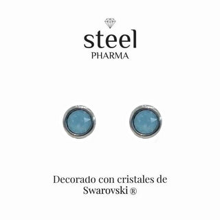 STEEL PHARMA Swarovski Earrings Elsa Blue Opal