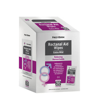 FREZYDERM Rectanal Aid Wipes Extra Mild Μαντηλάκια Καθαρισμού για Αιμορροΐδες 20τμχ