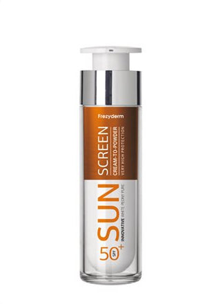 FREZYDERM Sun Screen Cream to Powder SPF50+, Αντηλιακό Προσώπου με Αίσθηση Πούδρας
