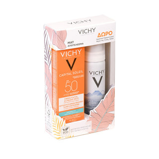 VICHY Promo Pack Capital Soleil Dry touch SPF50 50ml με Δώρο Ιαματικό Nερό Vichy 50ml