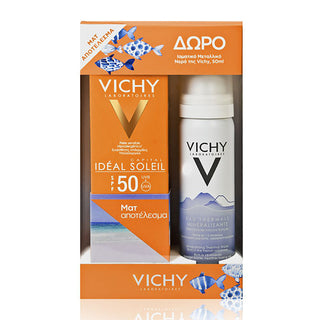 VICHY Promo Ideal Soleil Mattifying Face Fluid Dry Touch SPF50 50ml & ΔΩΡΟ Ιαματικό Νερό 50ml