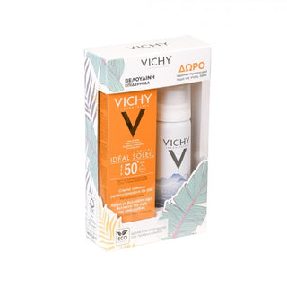 VICHY Capital Soleil Velvet Crème SPF50 Αντιηλιακή κρέμα για 24-ωρη ενυδάτωση 50ml με Δώρο Ιαματικό Nερό Vichy 50ml