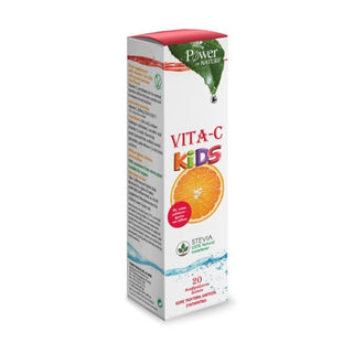 POWER HEALTH Vita-C Kids Stevia Peach Παιδικό Συμπλήρωμα για Ενίσχυση της Άμυνας του Οργανισμού 20 Αναβράζοντα Δισκία