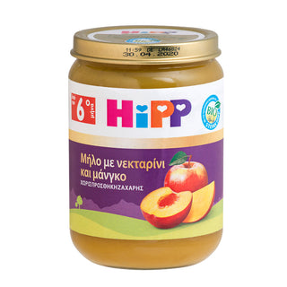 HIPP BIO Βρεφική Φρουτόκρεμα με Μήλο, Νεκταρίνι και Μάνγκο Από τον 6ο Μήνα 190gr
